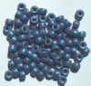 100 4x6mm Crow Beads Metallic Matte Black Pearl Blue